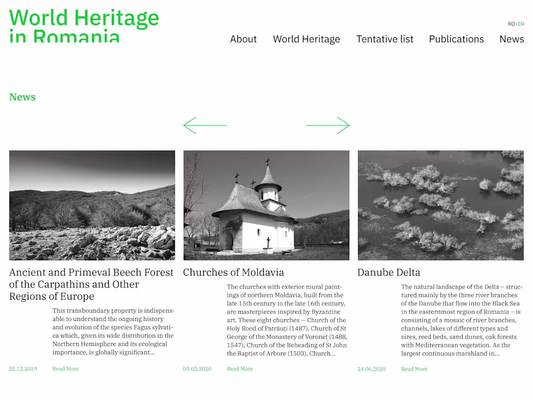 Cover image for World Heritage in Romania | UX/UI