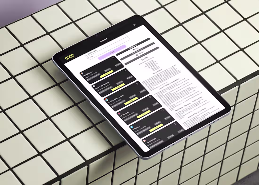 Cover image for VACO-Website UI/UX Design,Mobile Responsive,Job Search :: Behan…