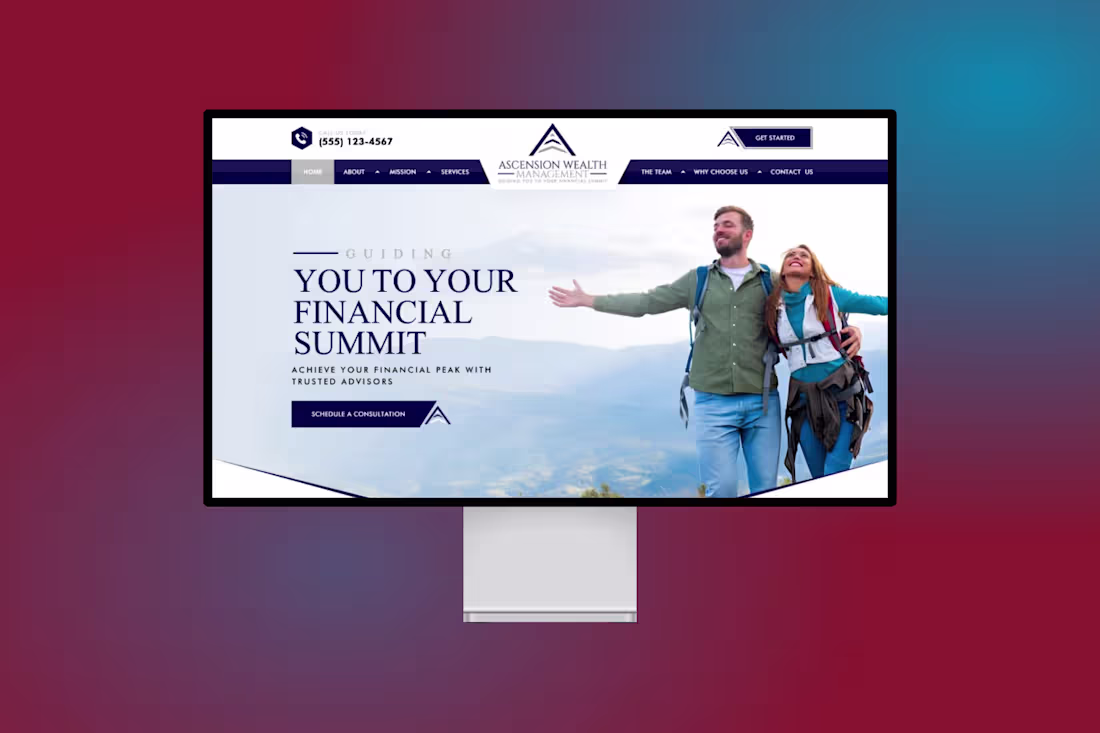 Cover image for Financial Advisor Web Design for a Company