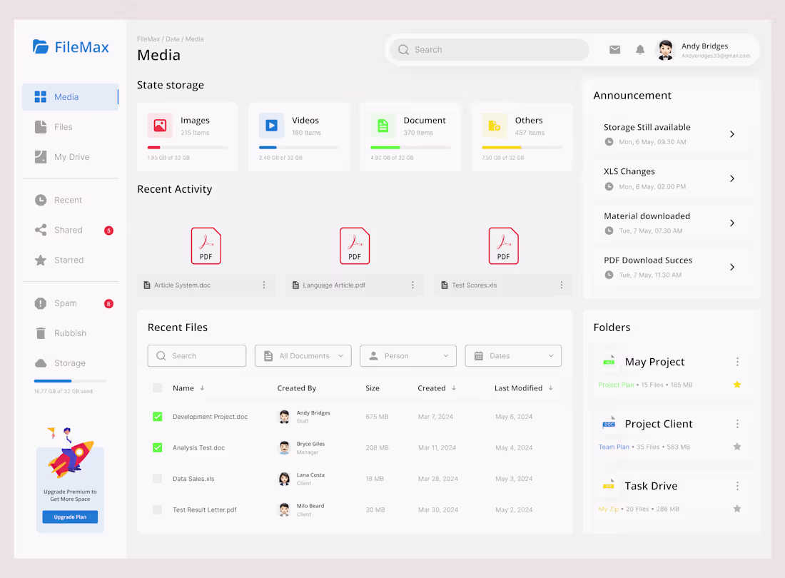Cover image for FileMax - File Management & Storage Dashboard