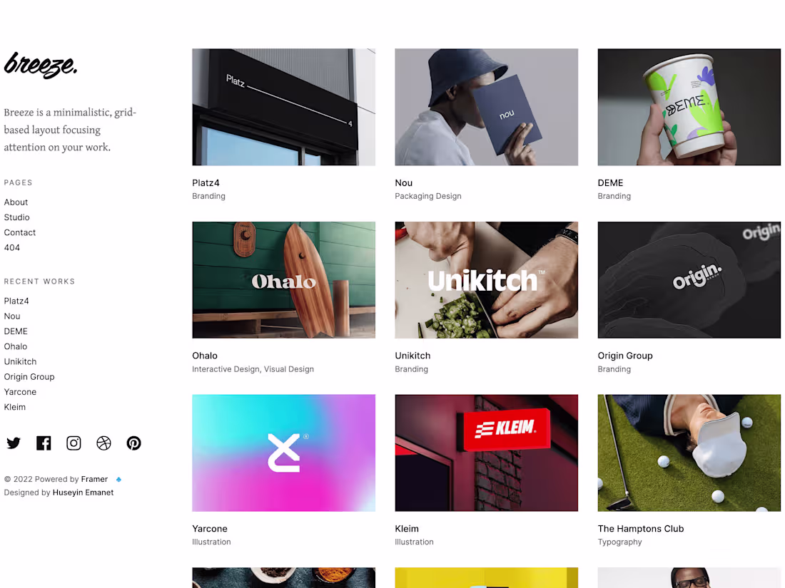 Cover image for Breeze — Portfolio Website Template for Framer
