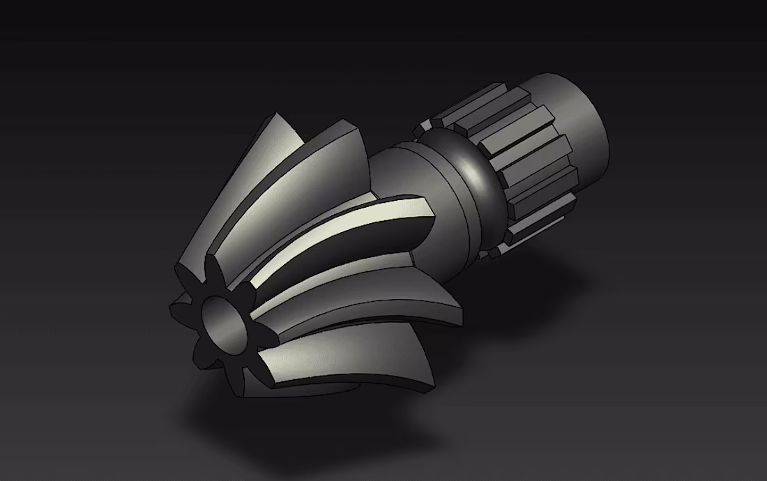 Cover image for 3D Model Of A Helical Bevel Gear | SolidWorks