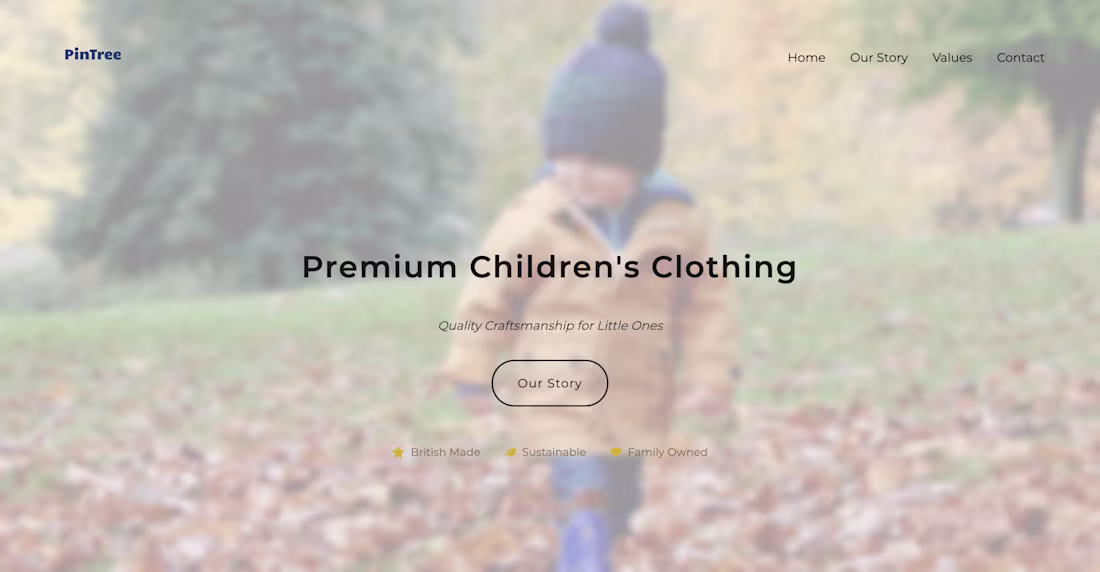 Cover image for Static landing page for Premium Clothing brand
