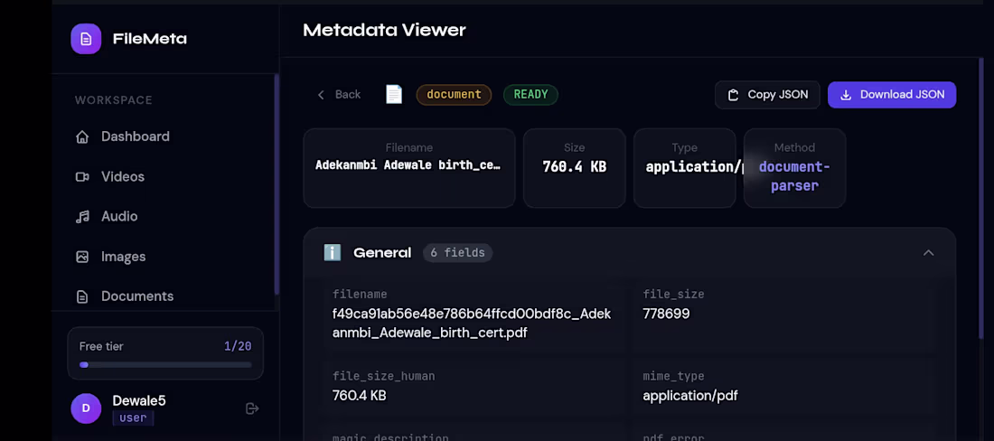 Cover image for A metadata discovery and extraction