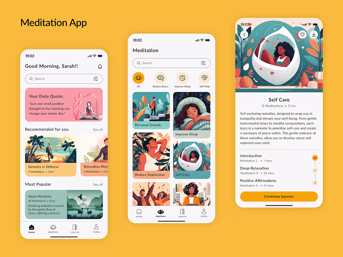 Cover image for Mindscape - Meditation App :: Behance