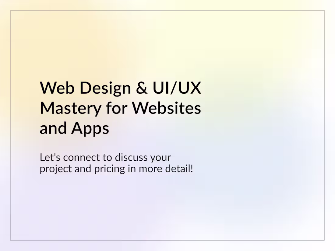 Cover image for Web Design & UI/UX Mastery for Websites and Apps