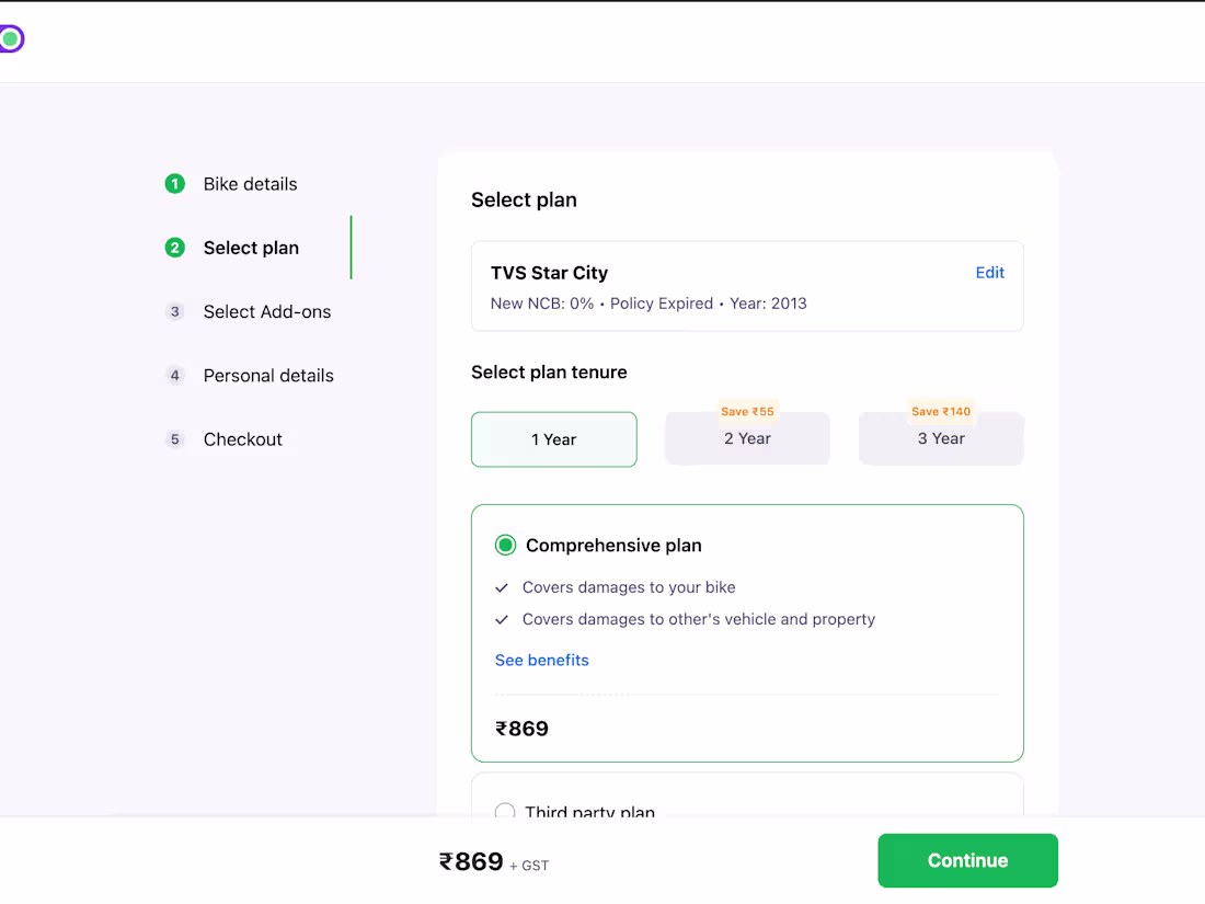 Cover image for Bike Insurance Journey Redesign
