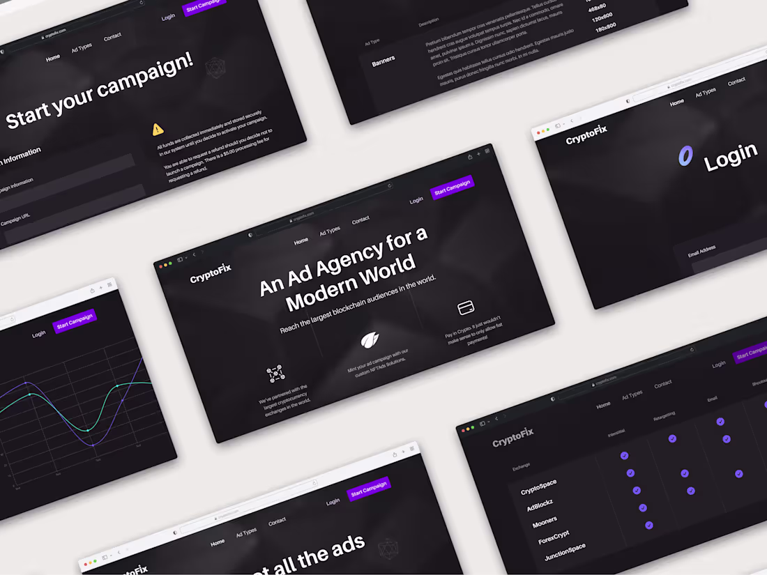 Cover image for Landing Page For a Crypto Ad Agency