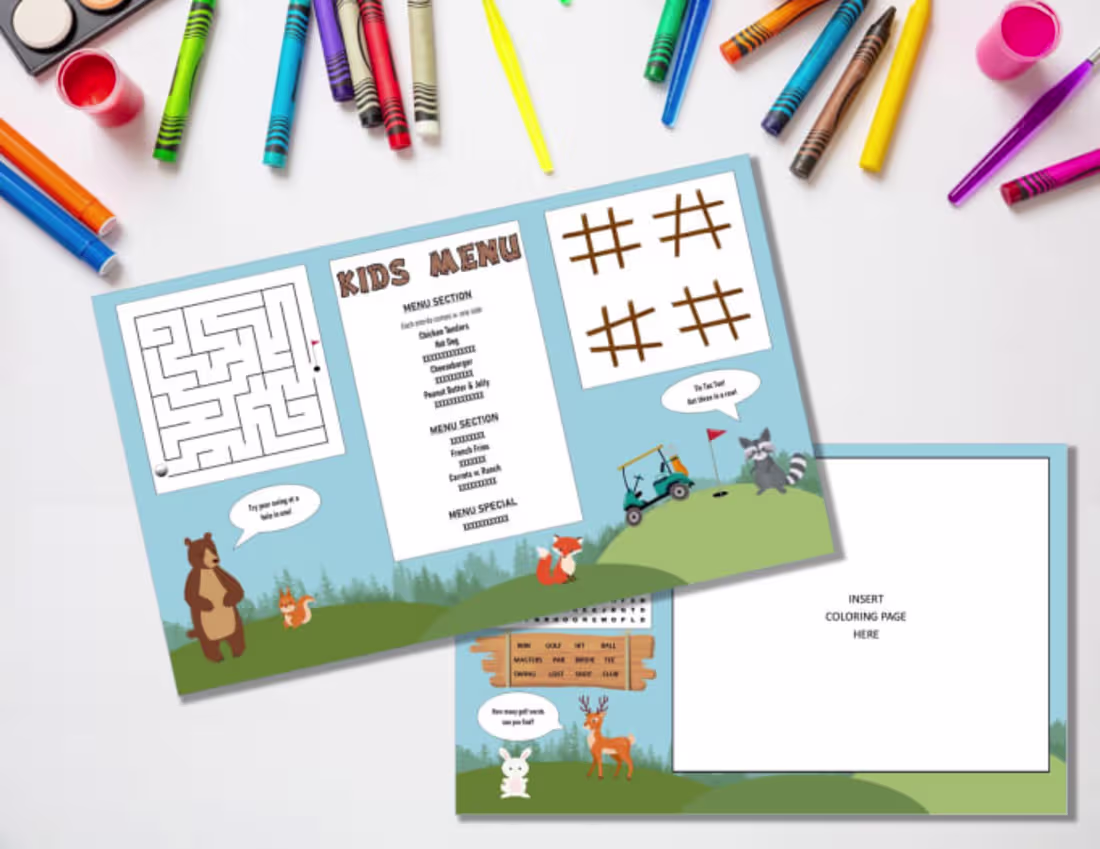 Cover image for Editabledes2021: unique and fun kids menu starting $15