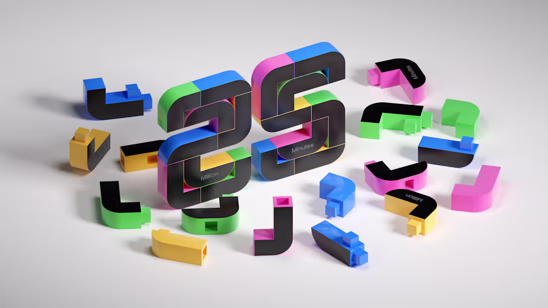 Cover image for 25 Million minutes award design