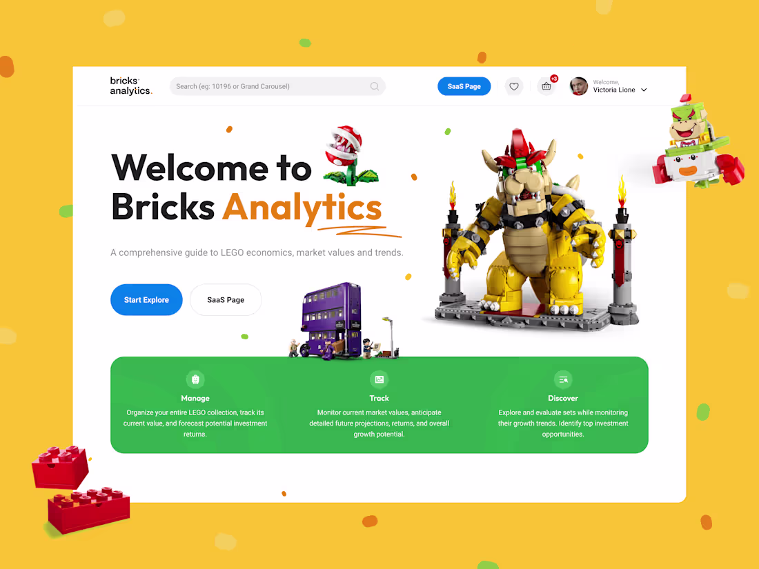 Cover image for Bricks Analytics – UX/UI Design for SaaS Landing Page