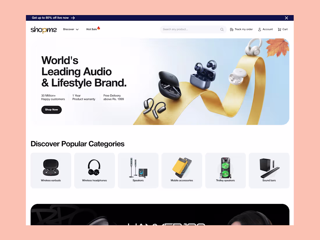 Cover image for Conversion focused E-commerce website design