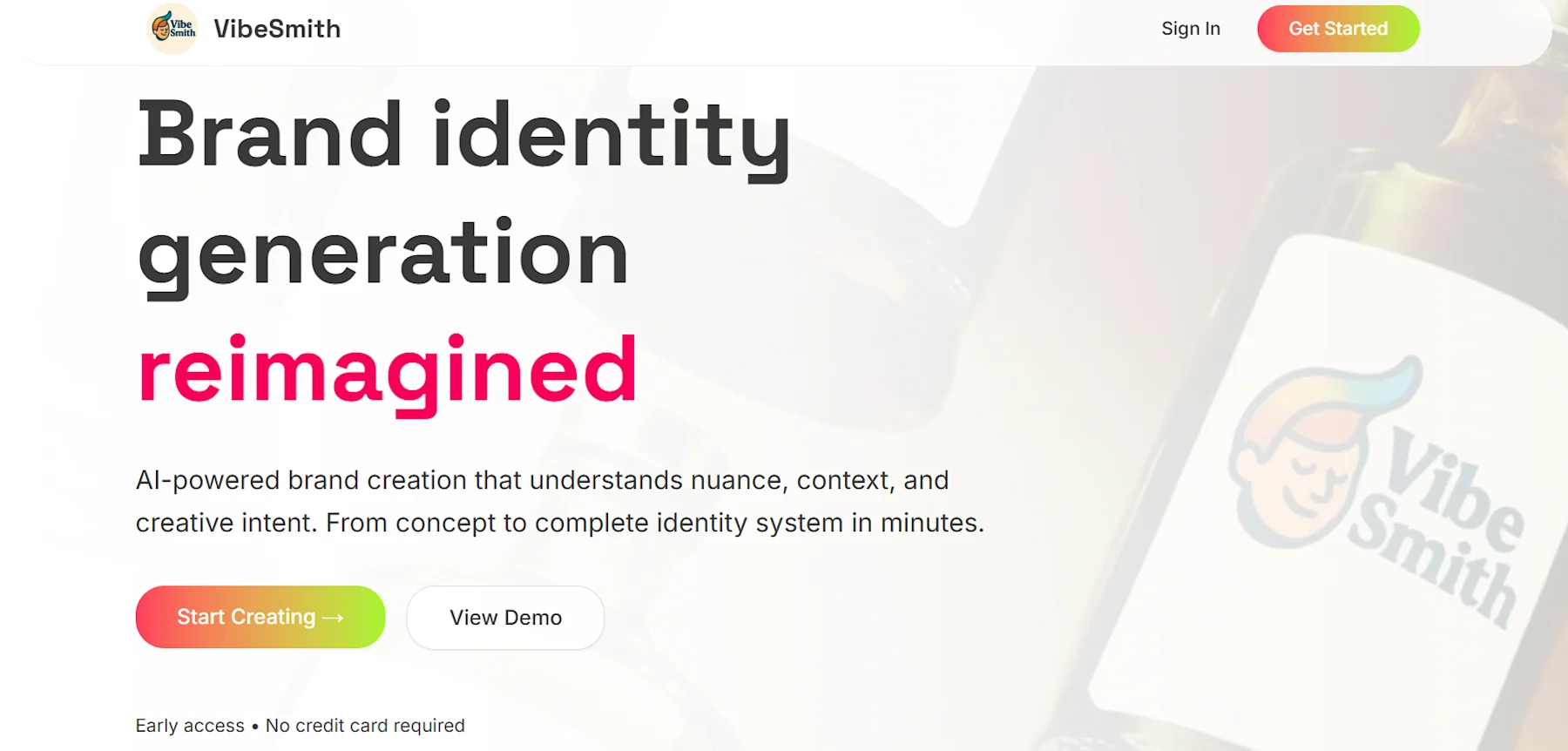 VibeSmith, AI-powered platform for brand identity generation