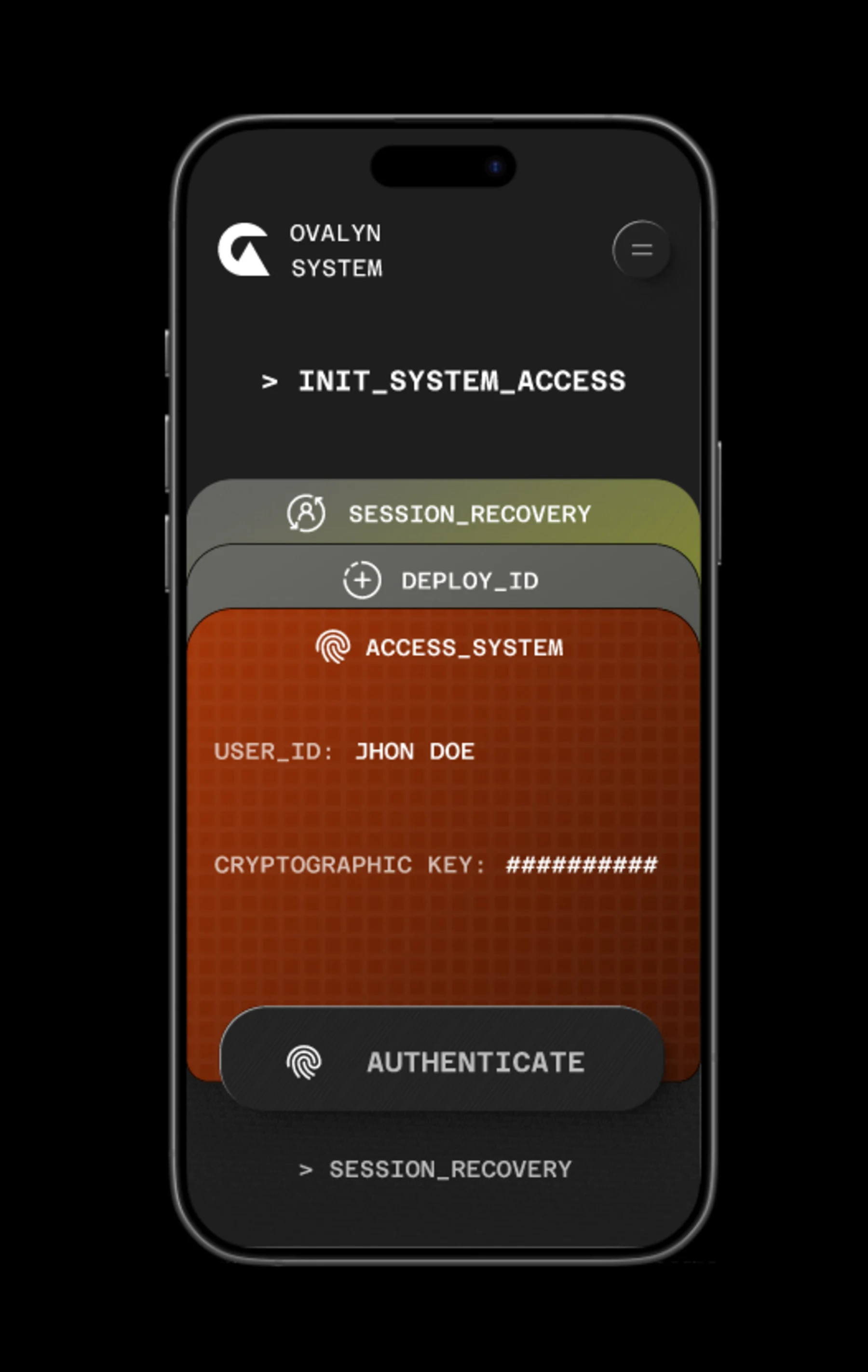 The OVALYN SYSTEM UI is a study in FinTech synthesis: high s...