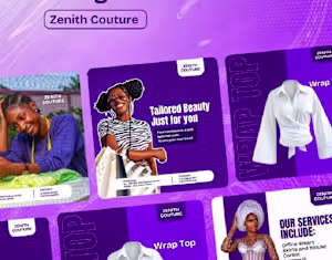 Social Media designs for Zenith Couture