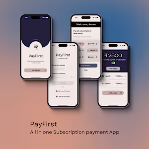 PayFirst: A subscription management app designed on Figma