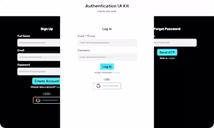 Authentication UI kit including sign-in,