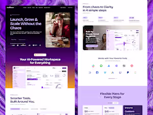A landing page design for