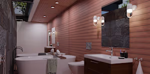 Modern Zen Bathroom: Wood &