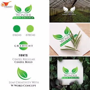 WonderGrowGreener ( Plant Nursery Company Logo Design )