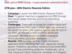 PLATFORM ADVERTISING for MINI, part of BMW Group—Luxury premium 