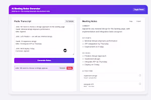 AI-powered tool converting raw meeting