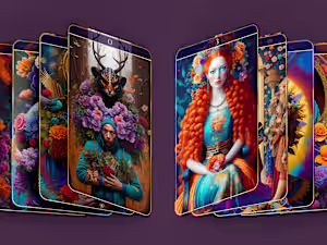 Tarot Oracle Card deck set illustration