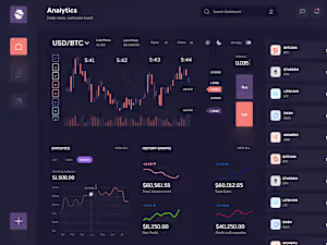 Cryptocurrency Dashboard Dark UI
