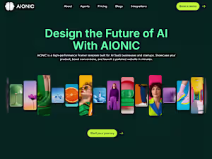 AIONIC - Modern AI SaaS Framer Template