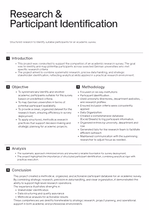 Research & Participant Identification Supported a PhD candid...
