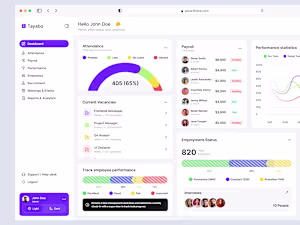 HR Management Dashboard – Clean