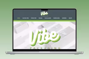 VIBE packaging Wix website design