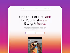 InstaVibe : AI App Landing Page Design