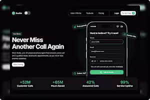 Audia - AI Call Agent Landing Page