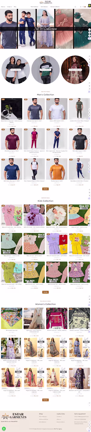 Estargarments (wordpress - ecommerce website