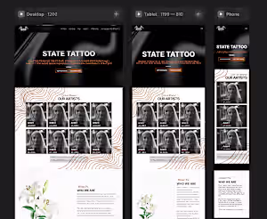 Tattoo Shop Modern Web Design