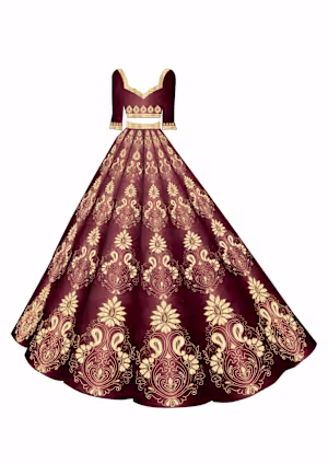 Lehenga design 2D