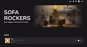 Landind page website for a music band from Osaka. 