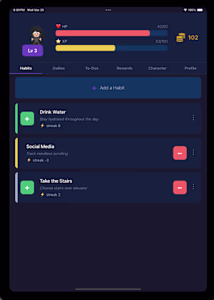 Created a Gamified Tracking App