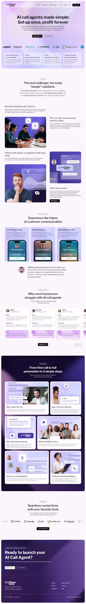 Design and Implementation of AI Call Agent Website and AI Demos