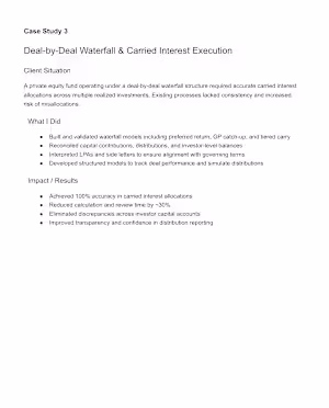 Managed deal-by-deal waterfall and carried