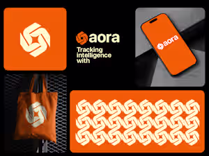 This branding for Aora showcases a modern, tech-forward iden...