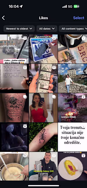 Screenshot of my daily Instagram