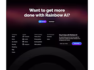 Rainbow AI website landing page 