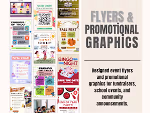 Designed Canva graphics including flyers,
