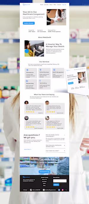 Minimalist Healthcare Website (MediSwift)