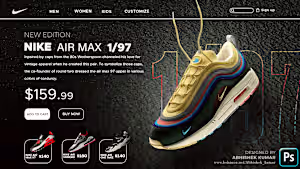 Nike Website UI Design | Photoshop