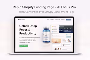 Shopify Landing Page Built with Replo – AI Focus Pro