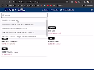 Stock Tracker App - NextJs, React
