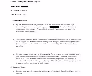 PC Steam Game Playtest